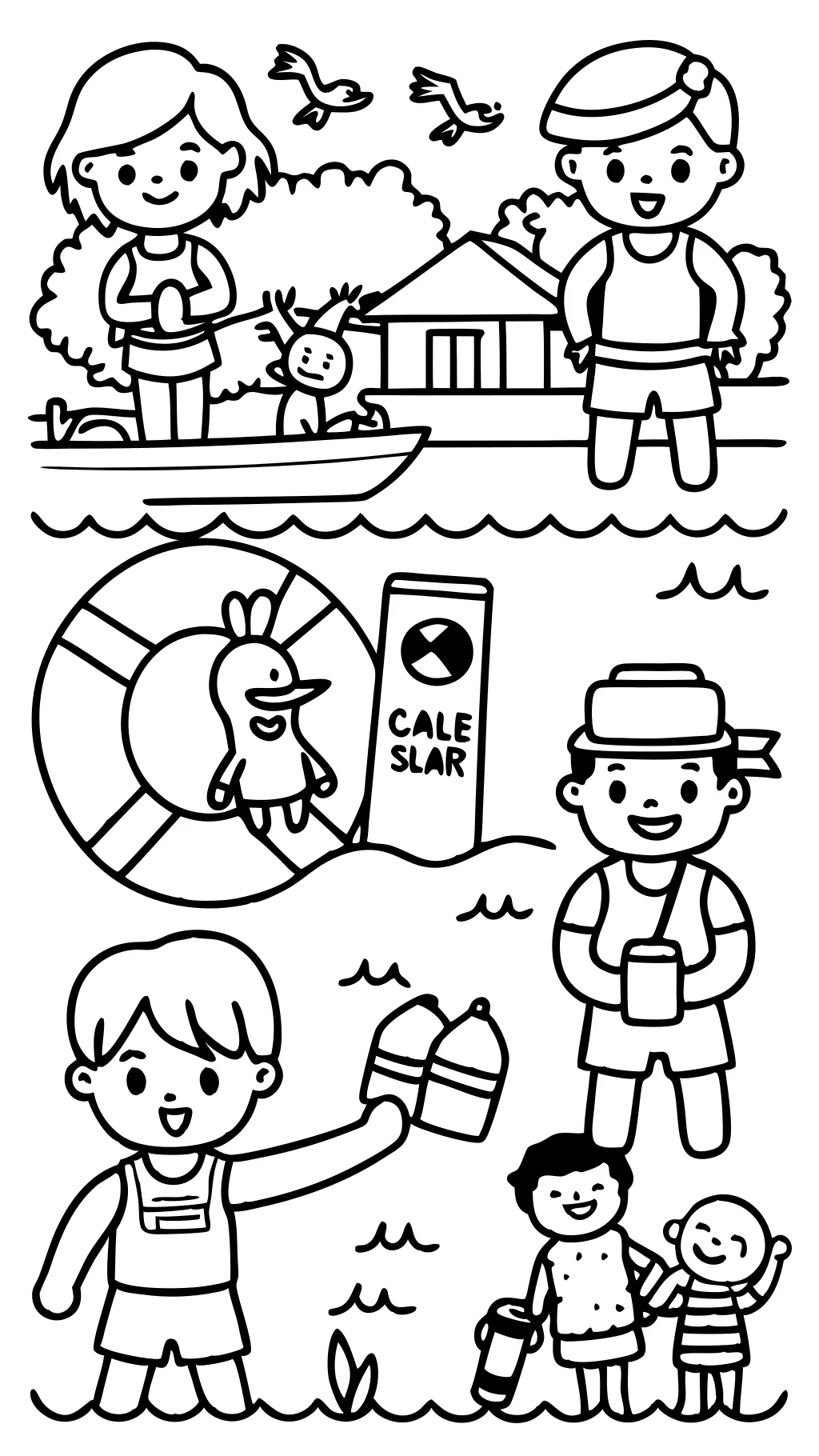 water safety coloring pages